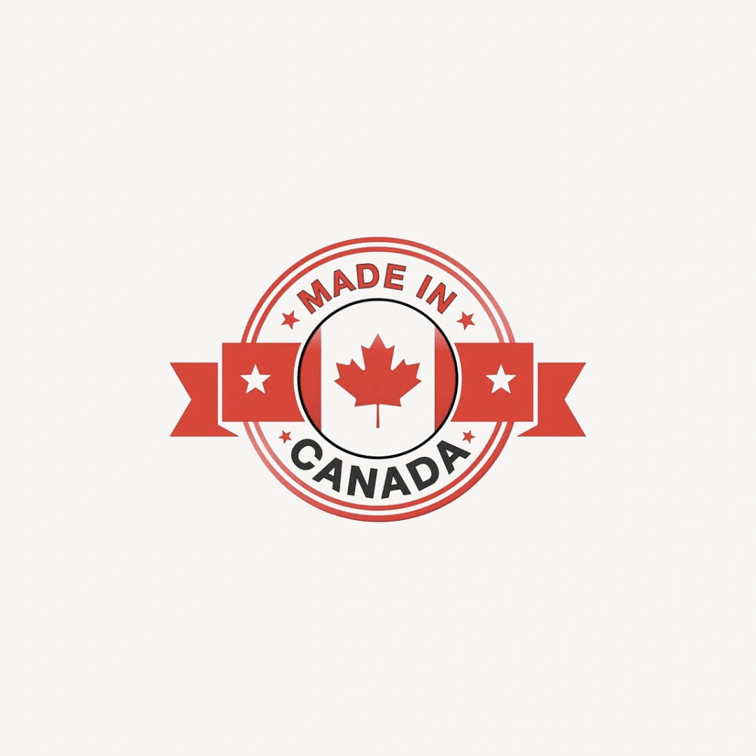 Red made in Canada logo.