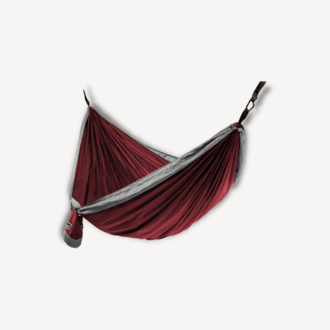 Red and gray hammock.