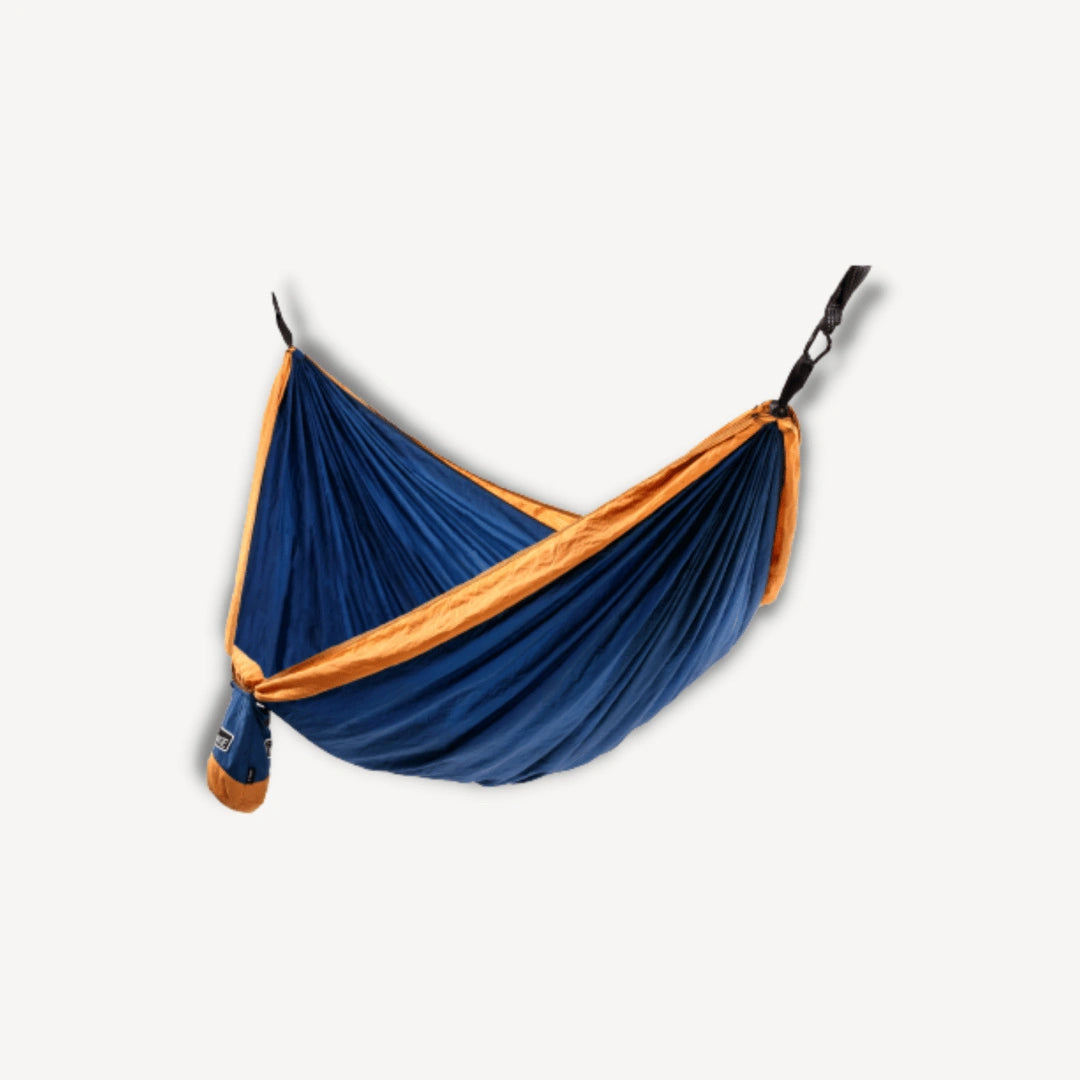 Blue and orange hammock.