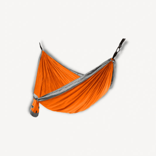 Orange and gray hammock.