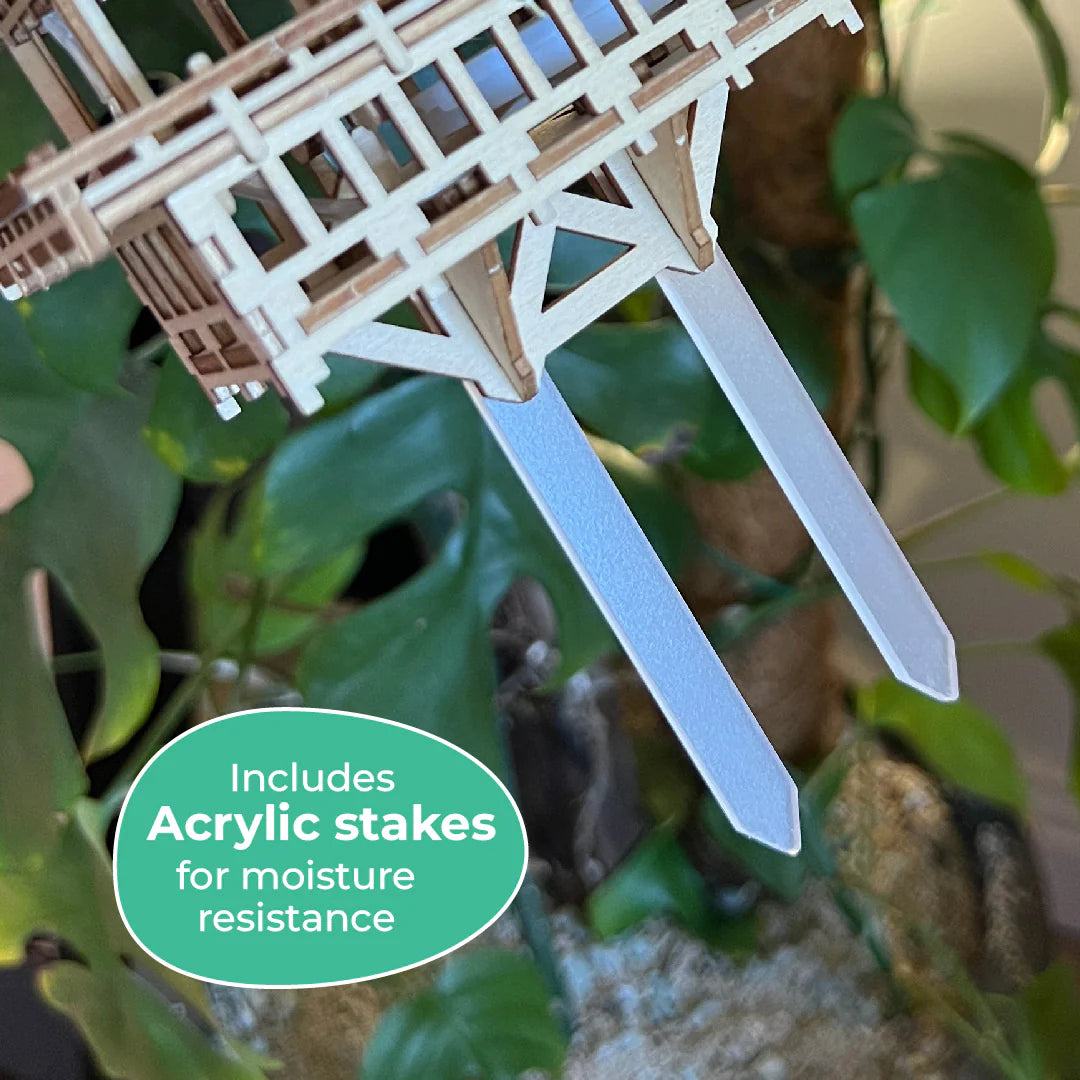 Acrylic stakes of a tiny treehouse model