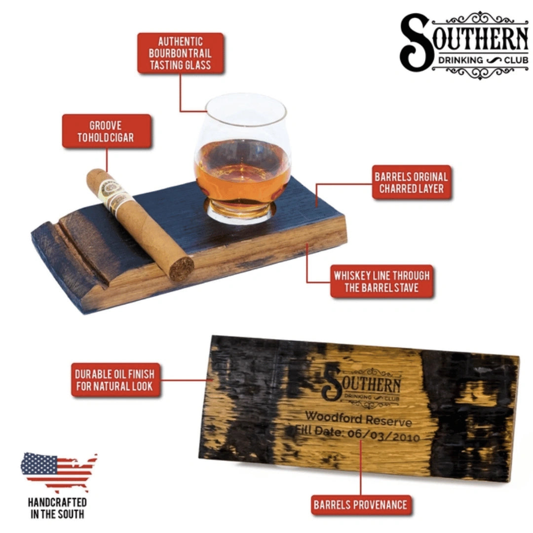 Chart showing different parts of the whiskey glass coaster.