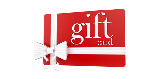 Red and white gift card.